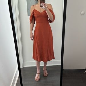 cult gaia Katalina Xs terracota midi dress